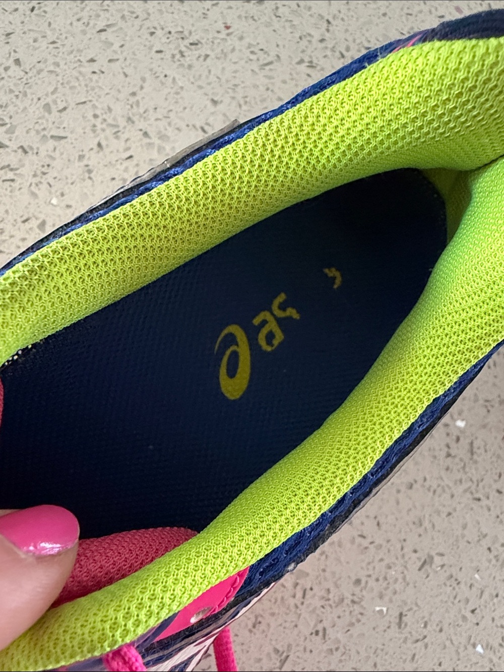 ASICS Navy Running Shoes with Pink & Neon Yellow Accents - Picture 12 of 12